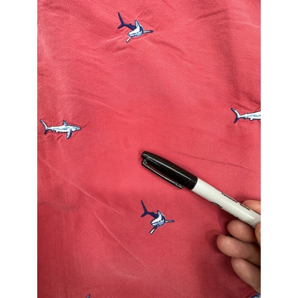 Vintage Polo Ralph Lauren Mens Swim Trunks Sz L 90s Y2K Board Short Red Sharks - Picture 4 of 15